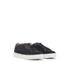 Hugo Boss Gary Woven-suede Trainers With Hidden Laces In Blue
