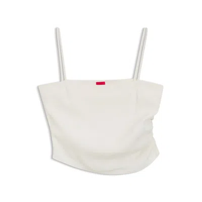 Hugo Boss Gathered Bandeau Top With Straps In White