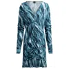 Hugo Boss Gathered-front Dress With Marble-effect Print In Multi
