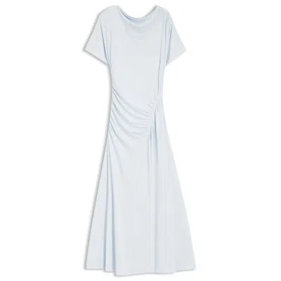 Hugo Boss Gathered-detail Dress In A Slim Fit In Metallic