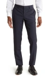 Hugo Boss Genesis Solid Wool Trousers In Dark Blue