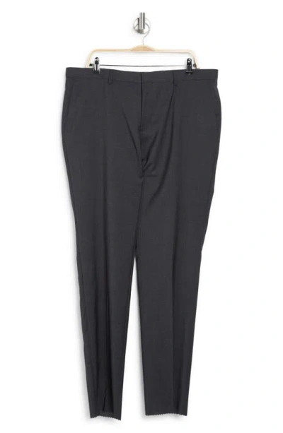 Hugo Boss Genesis Virgin Wool Trousers In Dark Grey