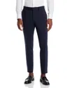 Hugo Boss Slim-fit Trousers In Stretch Cotton With Silk In Dark Blue