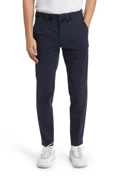 Hugo Boss Slim-fit Cotton Track Pants In Dark Blue