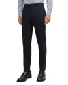 Hugo Boss Genius Tech Flannel Pants With Cinched Sidetabs In Dark Blue