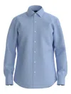 Hugo Boss Geometric-pattern Long-sleeved Shirt In Blue