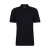 HUGO BOSS GEOMETRIC-PATTERN POLO SHIRT IN COTTON AND SILK