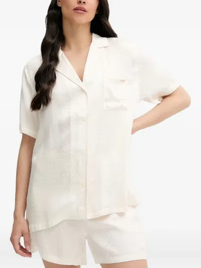 Hugo Boss Geometric-pattern Pyjamas In White