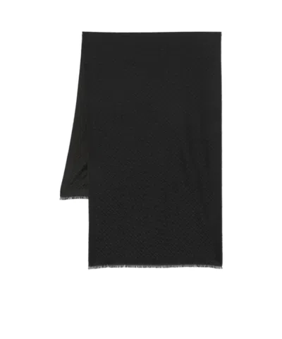 Hugo Boss Geometric-pattern Scarf In Black