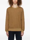 Hugo Boss Tan Crewneck Sweater In Brown