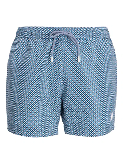 Hugo Boss Badeshorts Mit Geometrischem Muster In White