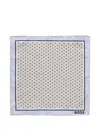Hugo Boss Geometric-pattern Tie And Pocket Square (pack Of Three) In Gray
