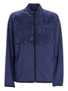 Hugo Boss Geometrisch Gemustertes Sweatshirt Mit Reissverschluss In Blue