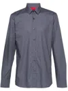 Hugo Boss Geometric-print Cotton Shirt In Blue