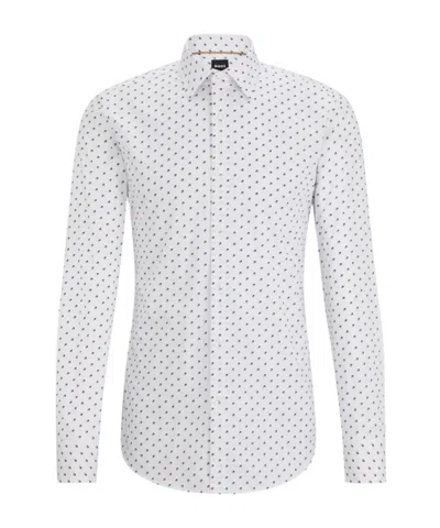 HUGO BOSS GEOMETRIC-PRINT COTTON SHIRT