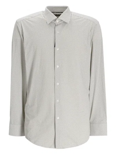 Hugo Boss Geometric-print Shirt In Multi