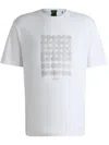 Hugo Boss Tee Mens Interlock-cotton T-shirt With Circle Artwork In White