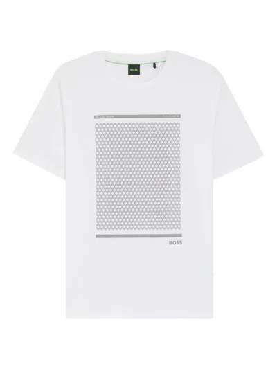 Hugo Boss Geometric-print T-shirt In White