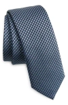 Hugo Boss Geometric Silk Blend Tie In Light Blue