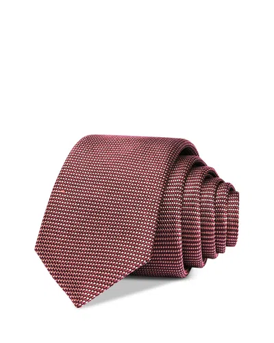Hugo Boss Geometric Skinny Tie In Open Pink