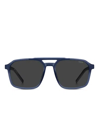 Hugo Boss Geometric Sunglasses In Blue