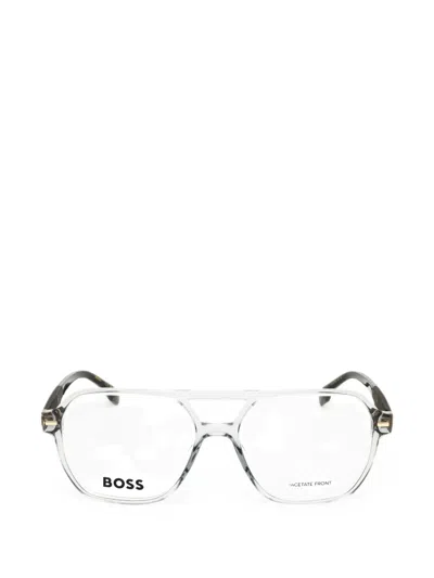 Hugo Boss Geometric-frame Glasses In Transparent