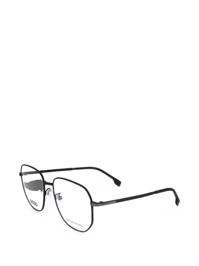 Hugo Boss Geometric-frame Glasses In Brown
