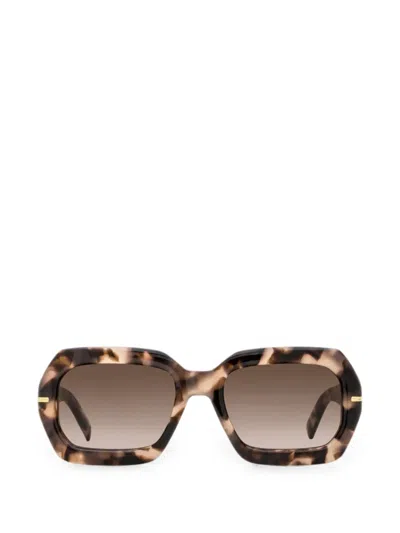 Hugo Boss Geometric-frame Sunglasses In Brown