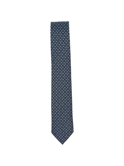 Hugo Boss Geometric-pattern Tie In Blue