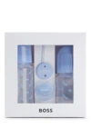 Hugo Boss Gift-boxed Set Of Baby Bottles, Dummy And Clip In Light Blue
