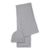 Hugo Boss Gift-boxed Wool Scarf And Hat Set In Silver