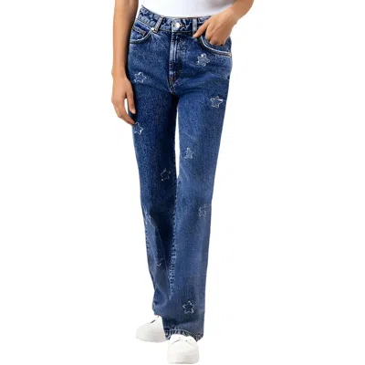 Hugo Boss Gilissi Womens Embellished Denim Straight Leg Jeans
