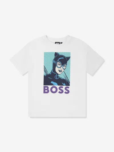 Hugo Boss Babies' Girls Cat Woman T-shirt In White