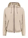 Hugo Boss Nylon Jacket With Hood And Pockets In Multi
