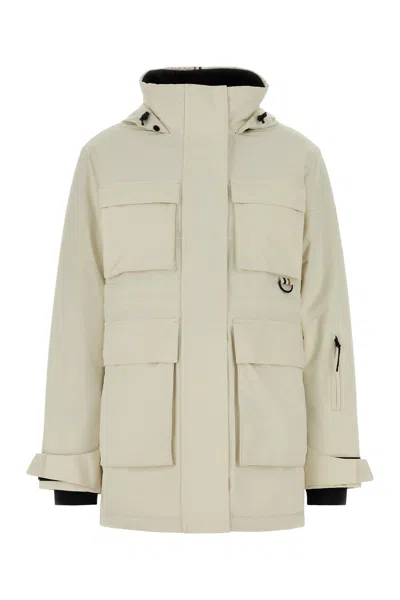 Hugo Boss Boss Women Ivory Stretch Nylon Jacket In White
