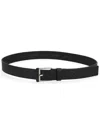 Hugo Boss Black Solid Buckle Belt In Black