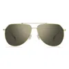 Hugo Boss Gold Antireflex Pilot Men's Sunglasses Boss 1447/o/s 0j5g/wm 61 In Gold