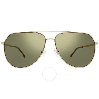 Hugo Boss Gold Mirror Pilot Men's Sunglasses Boss 1447/s 0j5g/wm 61 In Green