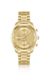 Hugo Boss Women's Grand Tour Ladies Quartz Multifunction Ionic Plated Thin Gold Steel Watch 38mm In Assorted-pre-pack