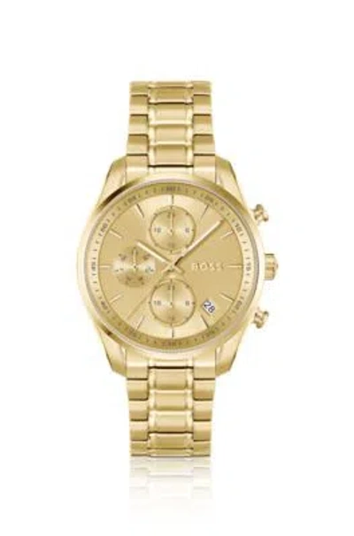 HUGO BOSS GOLD-TONE MULTIFUNCTION WATCH WITH CURVED CASE WOMEN'S WATCHES