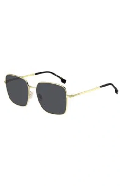 Hugo Boss Gold-tone Sunglasses With Signature Hardware Men's Eyewear In Assorted-pre-pack