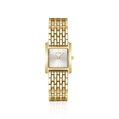 Hugo Boss Gold-tone Watch With Square Case In Multi
