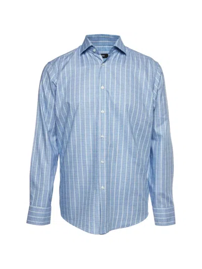 Pre-owned Hugo Boss Gordon Checked Shirt In Blue