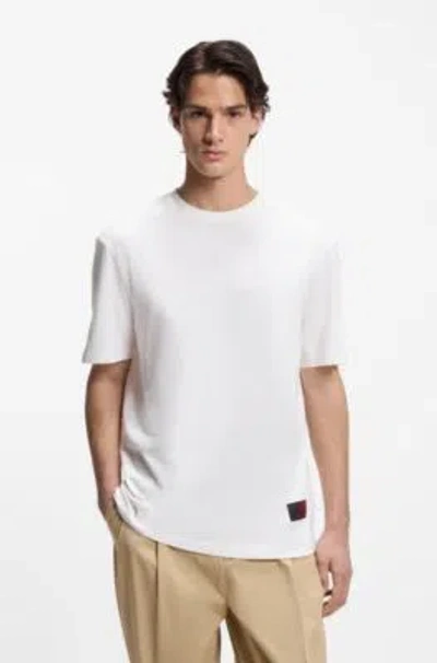 Hugo Boss Gradient-logo T-shirt In Cotton Jersey In White