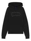 Hugo Boss Cotton-terry Hoodie With Airbrush Logo In Black