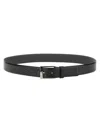 Hugo Boss Hugo Grained Leather Belt In Black
