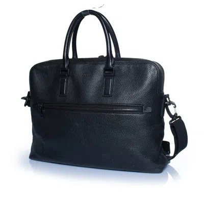 Hugo Boss , Grained Leather Laptop Bag In Black