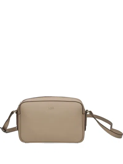 Hugo Boss Grained-leather Logo-plaque Cross Body Bag In Brown
