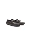 Hugo Boss Grained-leather Moccasins With Driver Sole In Brown