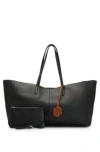 HUGO BOSS GRAINED-LEATHER SHOPPER BAG WITH DETACHABLE POUCH